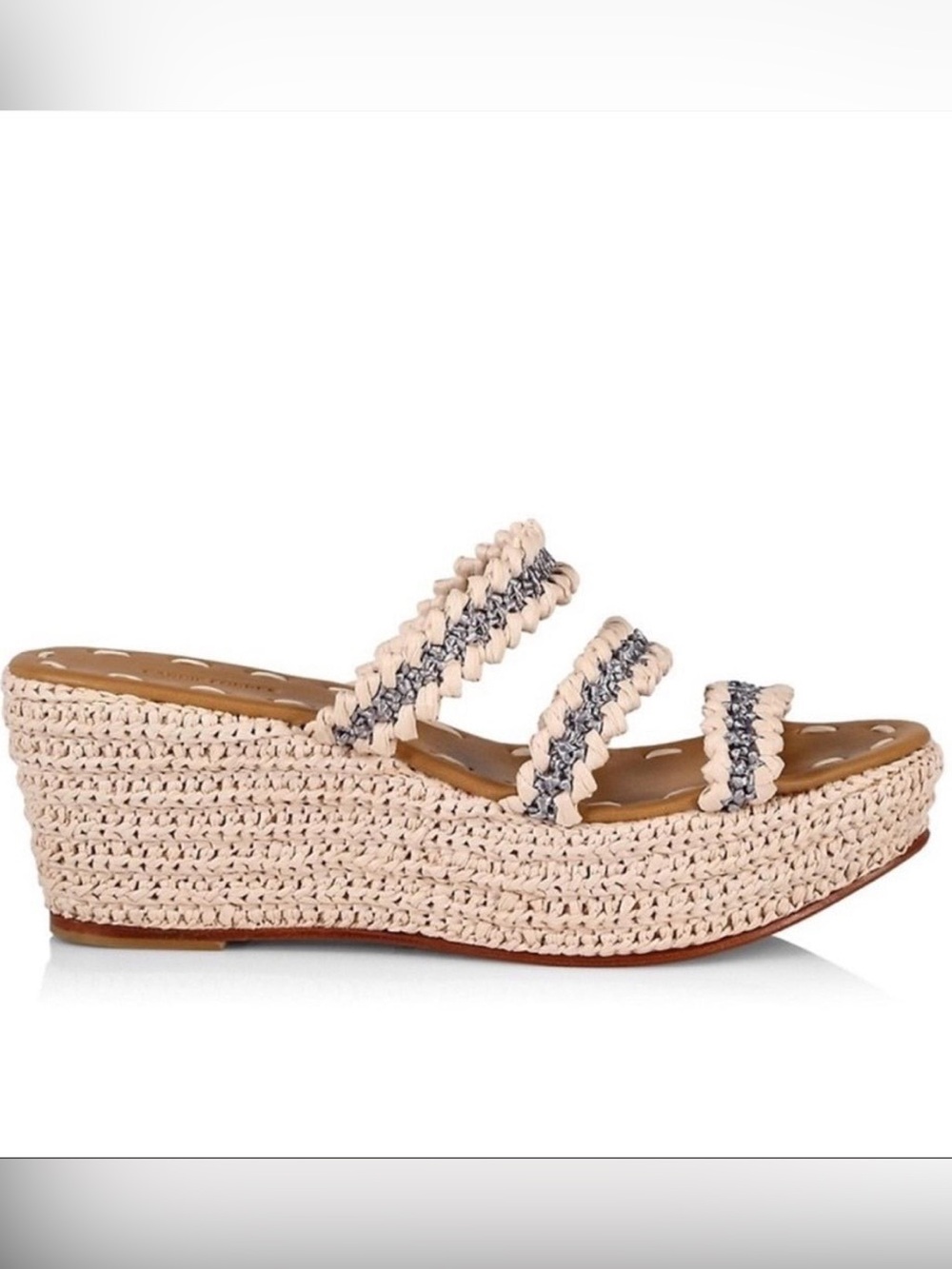 Carrie Forbes Said Braided Triple-Strap Platform Wedge Sandal (40)